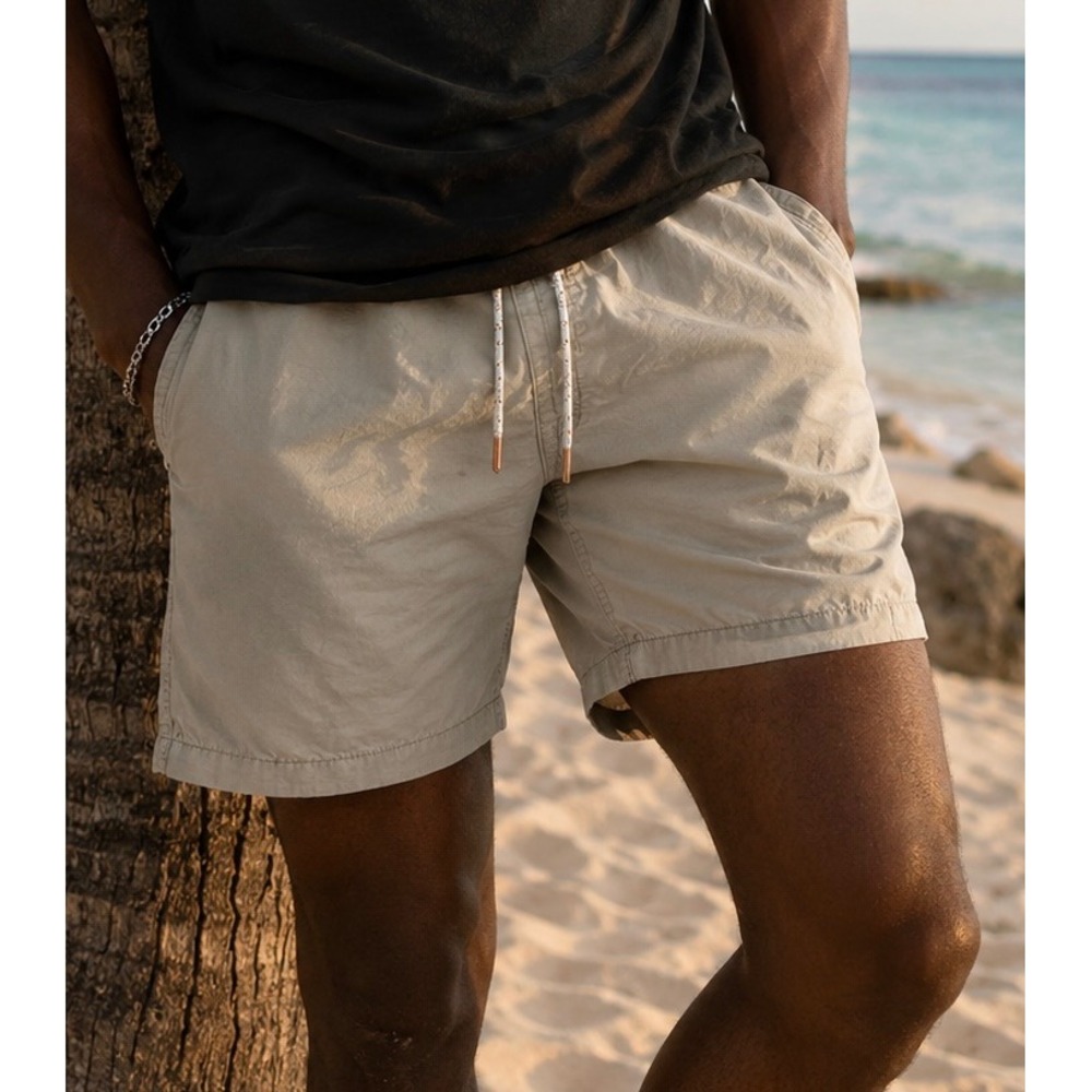 Katin USA Men's Khaki Swim‎ Trunks Shorts Elastic Waist Drawstring Mesh Lined